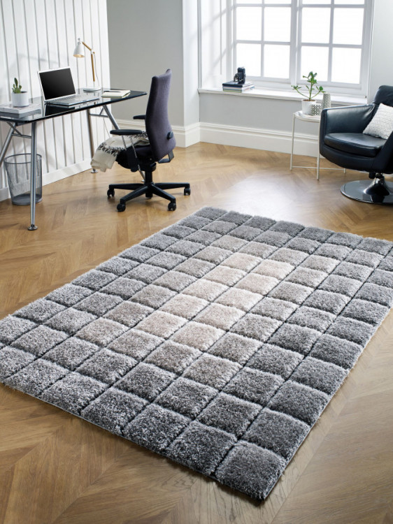 Kusový koberec Velvet-3D Cube Grey č.3