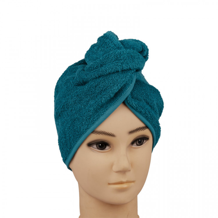 Vlasový turban froté petrolejový 65x35 cm č.1