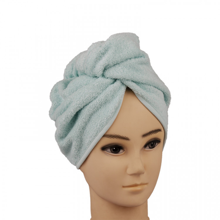 Vlasový turban froté mentolový 65x35 cm č.1