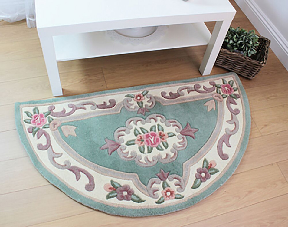 Ručně všívaný kusový koberec Lotus premium Green půlkruh č.1