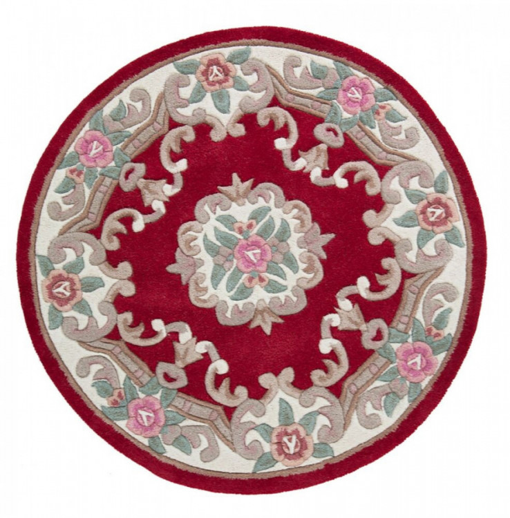 Ručně všívaný kusový koberec Lotus premium Red kruh č.1