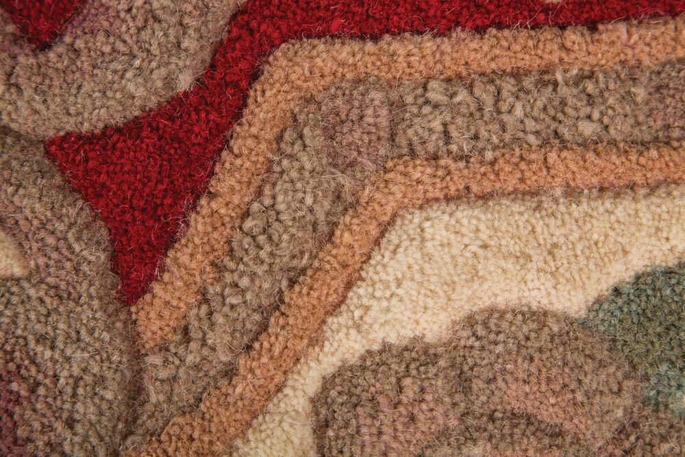 Ručně všívaný kusový koberec Lotus premium Red kruh č.2
