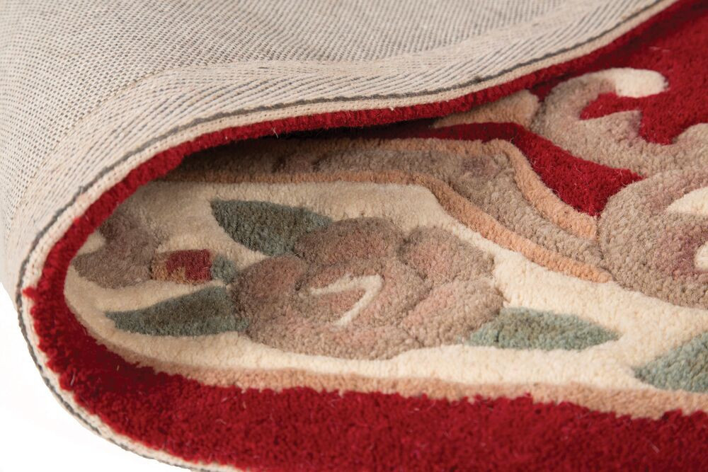 Ručně všívaný kusový koberec Lotus premium Red kruh č.4