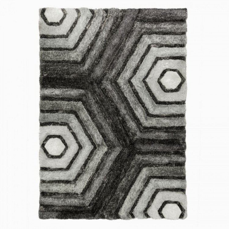 Kusový koberec Verge Hexagon Grey č.1