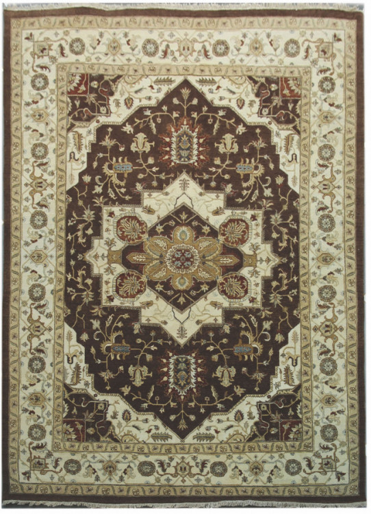 Ručně vázaný kusový koberec Diamond DC-SIRAPI Brown/ivory č.1