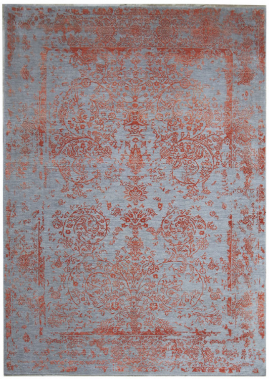 Ručně vázaný kusový koberec Diamond DC-JK ROUND Silver/orange č.1