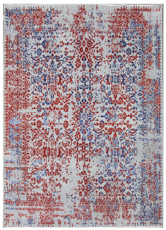 Ručně vázaný kusový koberec Diamond DC-JKM Silver/blue-red č.1
