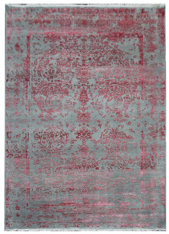 Ručně vázaný kusový koberec Diamond DC-JK ROUND Silver/pink č.1