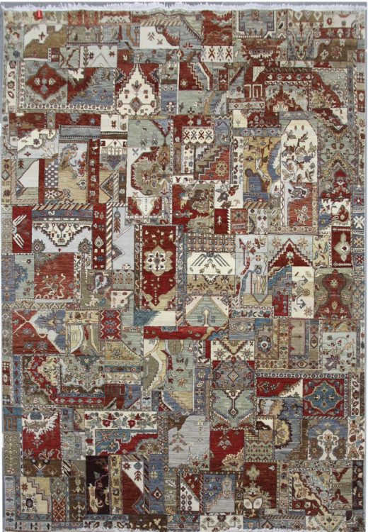 Ručně vázaný kusový koberec Diamond DC-PATCH RED MULTI č.1