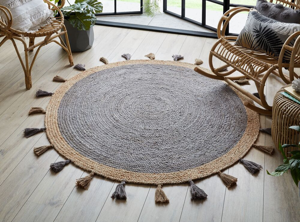 Kusový koberec Lunara Grey kruh – na ven i na doma č.5