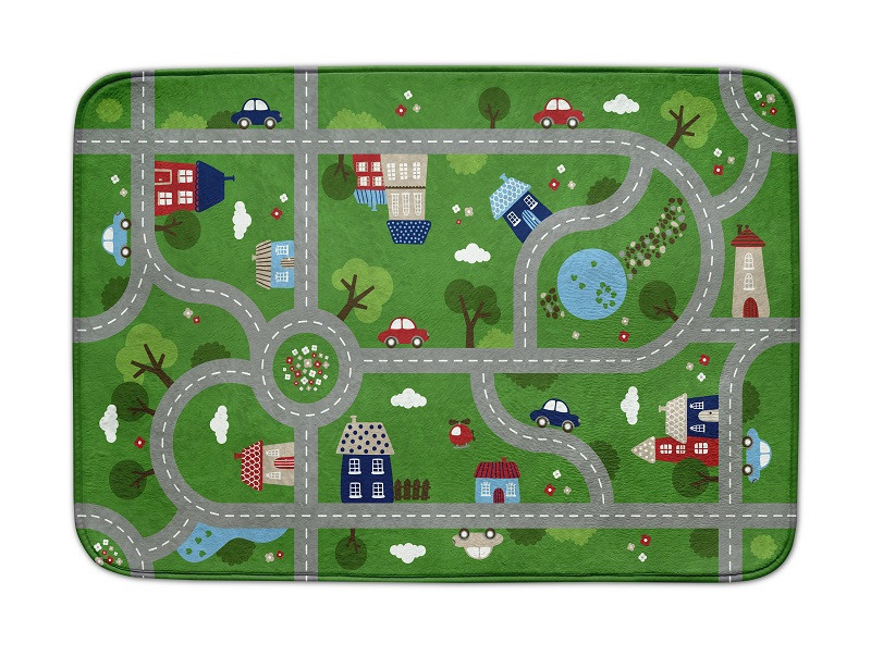 Dětský koberec Ultra Soft Silnice zelený 130x180 cm č.2
