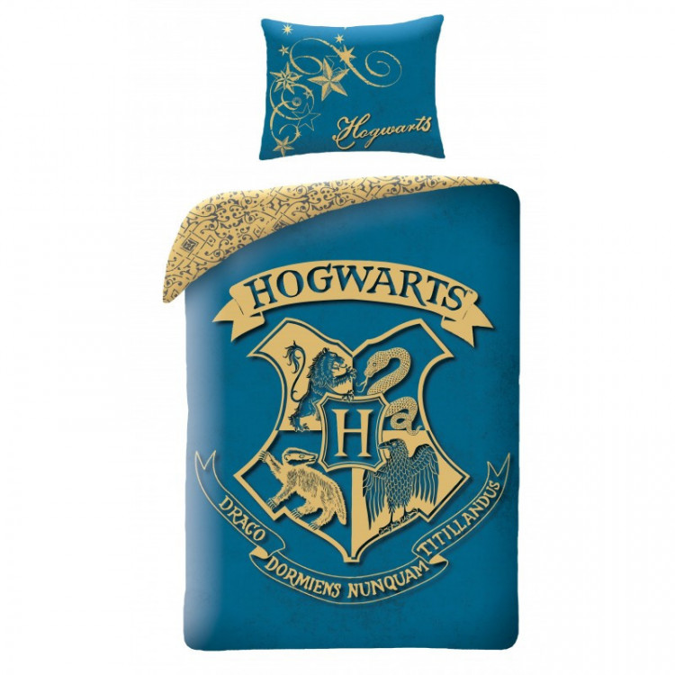 Dětské povlečení HARRY POTTER Hogwarts blue  140x200 cm a 70x90 cm č.1