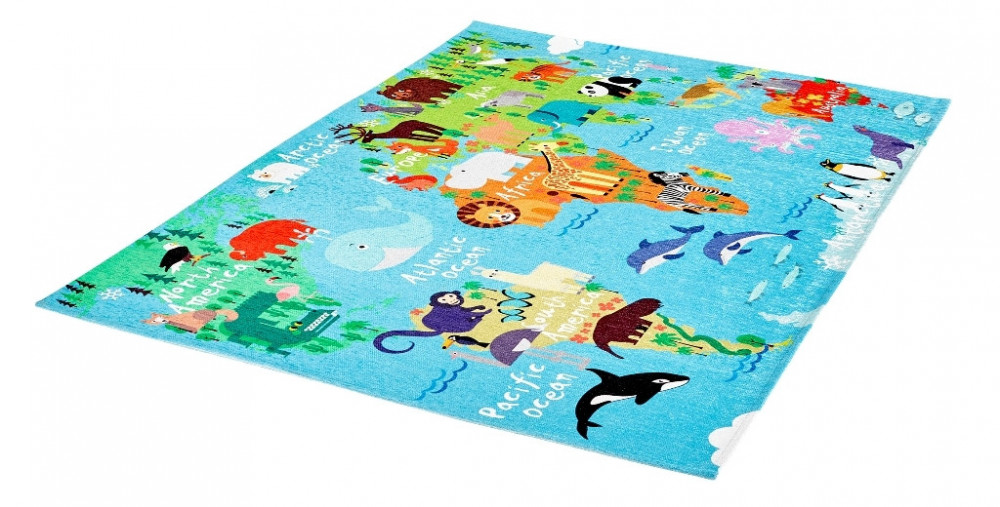 Dětský kusový koberec Torino kids 233 WORLD MAP č.2