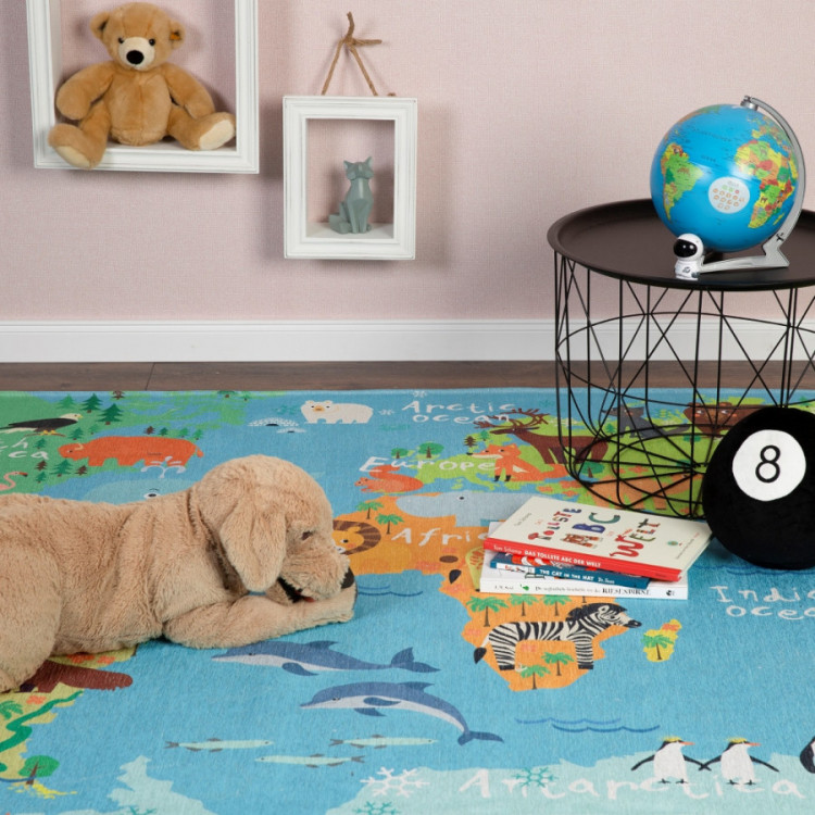 Dětský kusový koberec Torino kids 233 WORLD MAP č.5