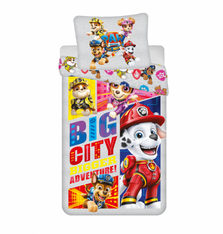 Dětské povlečení PAW PATROL BIG CITY - Tlapková patrola 140x200 cm a 70x90 cm č.1