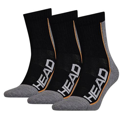 Sportovní set 3ks ponožky HEAD STRIPE šedo-černé 35/38 č.1