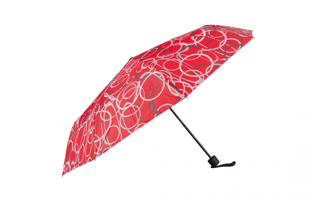 Dámský skládací deštník KRUHY 98 cm červený č.1