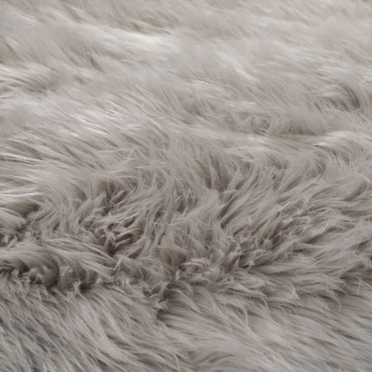 Kusový koberec Faux Fur Sheepskin Grey kruh č.3