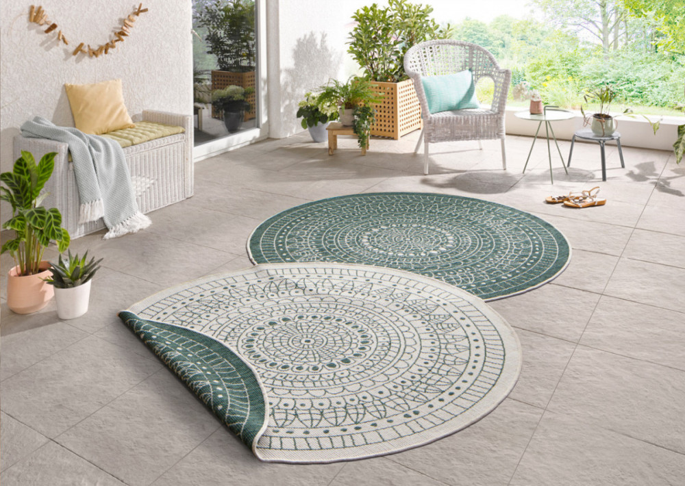 Kusový koberec Twin-Wendeteppiche 103103 creme grün kruh – na ven i na doma č.5
