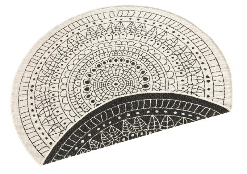 Kusový koberec Twin-Wendeteppiche 103101 creme schwarz kruh – na ven i na doma č.3