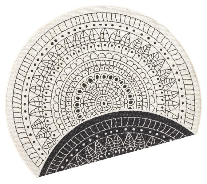 Kusový koberec Twin-Wendeteppiche 103101 creme schwarz kruh – na ven i na doma č.4