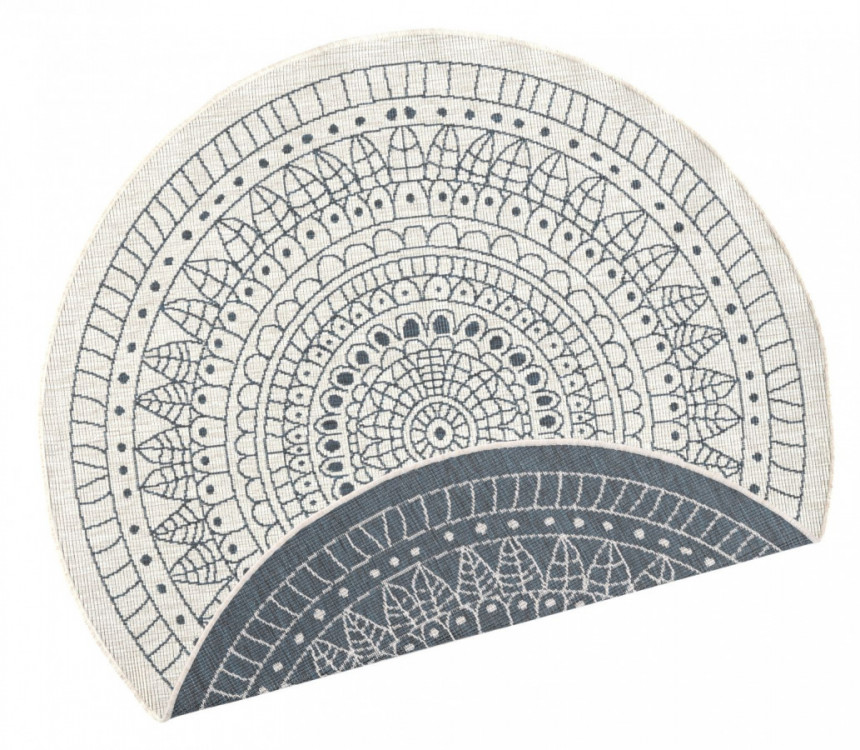 Kusový koberec Twin-Wendeteppiche 103143 creme grau kruh – na ven i na doma č.1