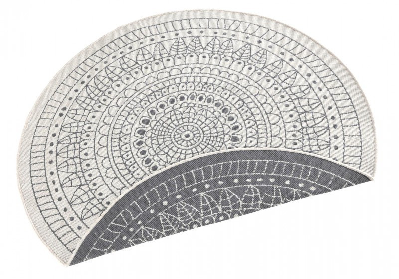 Kusový koberec Twin-Wendeteppiche 103143 creme grau kruh – na ven i na doma č.3
