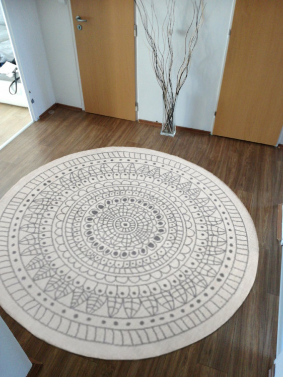 Kusový koberec Twin-Wendeteppiche 103143 creme grau kruh – na ven i na doma č.6