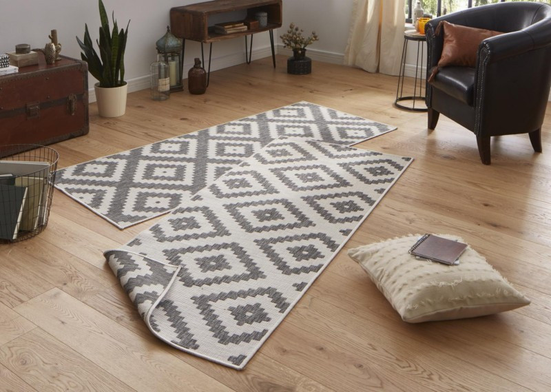 Kusový koberec Twin-Wendeteppiche 103132 grau creme – na ven i na doma č.3