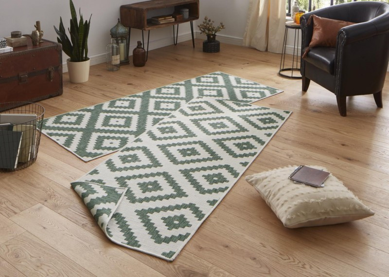 Kusový koberec Twin-Wendeteppiche 103131 grün creme – na ven i na doma č.3
