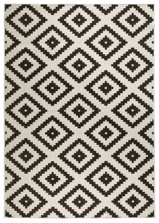 Kusový koberec Twin-Wendeteppiche 103129 schwarz creme – na ven i na doma č.1