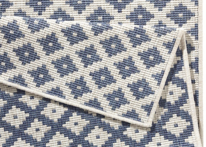 Kusový koberec Twin-Wendeteppiche 103128 blau creme – na ven i na doma č.8