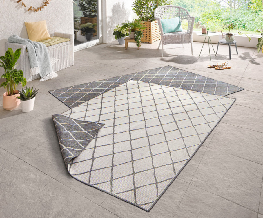 Kusový koberec Twin-Wendeteppiche 103118 grau creme – na ven i na doma č.9