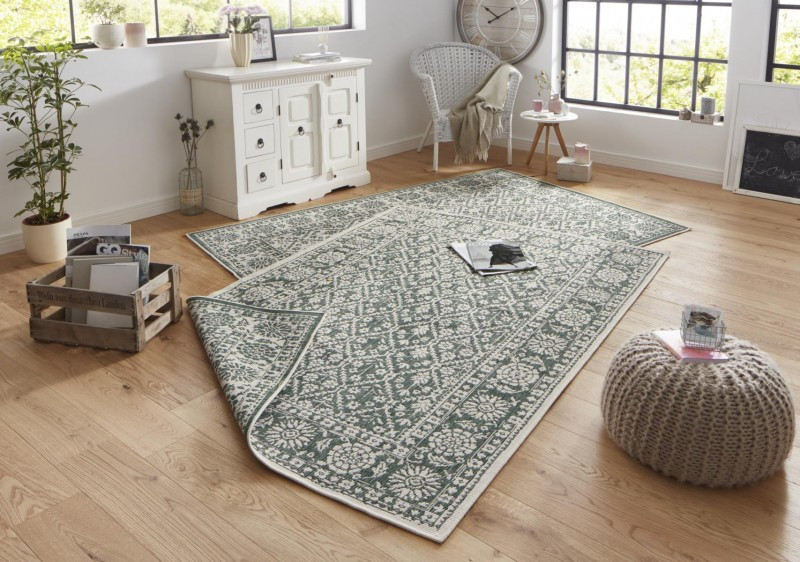 Kusový koberec Twin-Wendeteppiche 103115 grün creme – na ven i na doma č.2