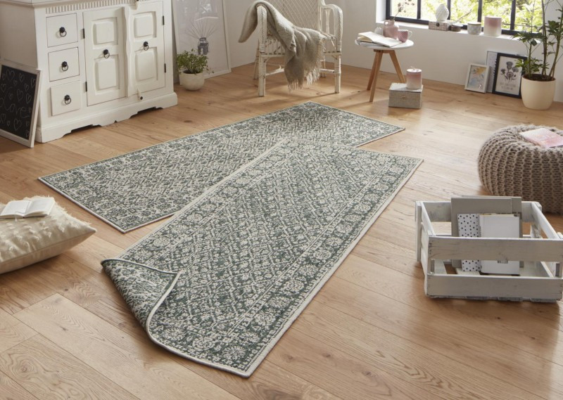 Kusový koberec Twin-Wendeteppiche 103115 grün creme – na ven i na doma č.3