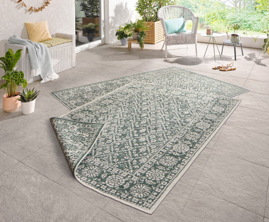 Kusový koberec Twin-Wendeteppiche 103115 grün creme – na ven i na doma č.8