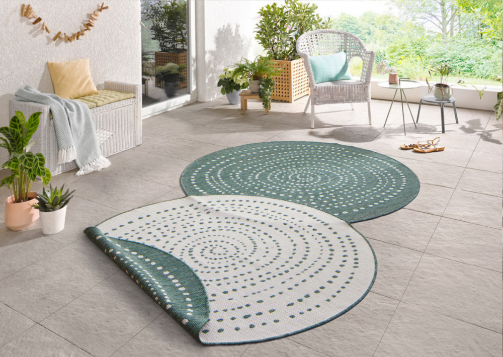 Kusový koberec Twin-Wendeteppiche 103111 grün creme kruh – na ven i na doma č.6