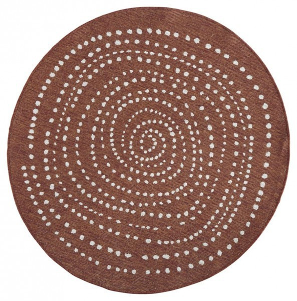 Kusový koberec Twin-Wendeteppiche 103110 terra creme kruh – na ven i na doma č.1