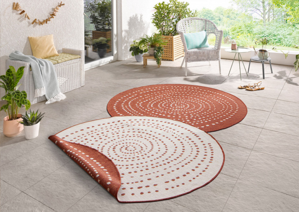 Kusový koberec Twin-Wendeteppiche 103110 terra creme kruh – na ven i na doma č.6