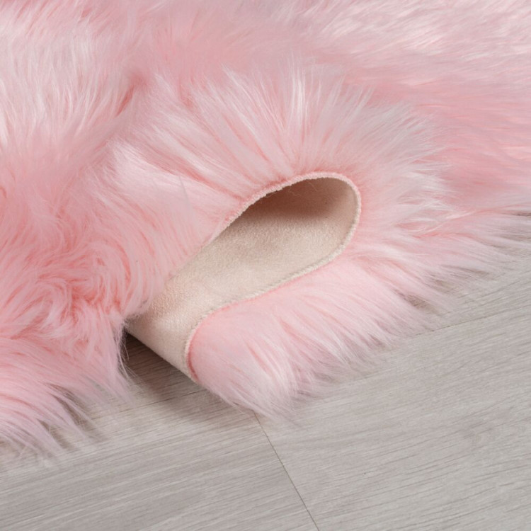 Kusový koberec Faux Fur Sheepskin Pink č.8