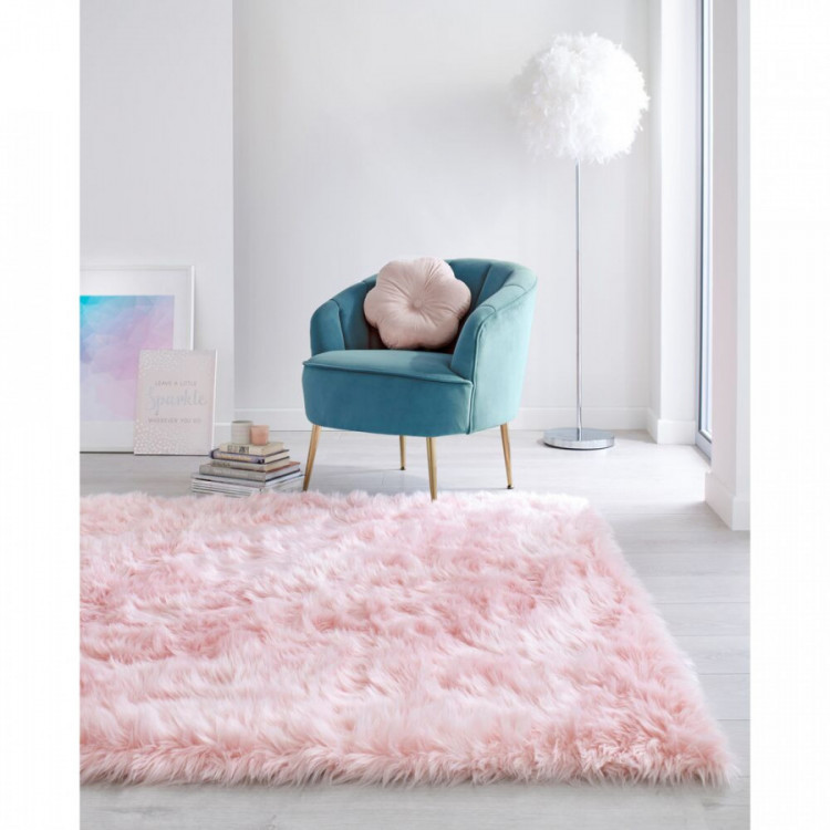 Kusový koberec Faux Fur Sheepskin Pink č.9
