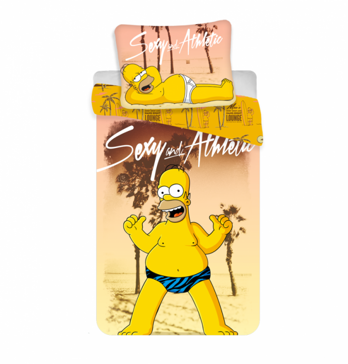 Povlečení SIMPSONS Homer Beach 140x200 a 70x90 cm č.1