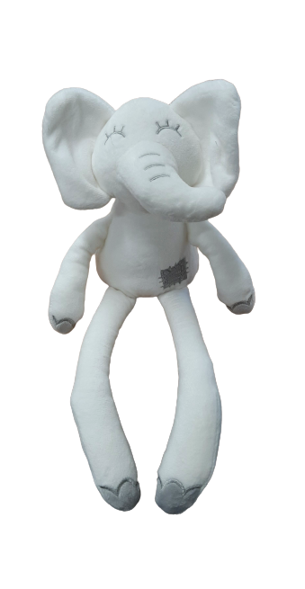 Plyšák Slon sedící bílý 35 cm č.1
