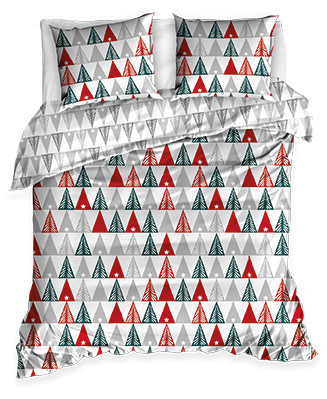 Povlečení bavlna Vánoční Stromky 140x200 cm a 70x90 cm č.1