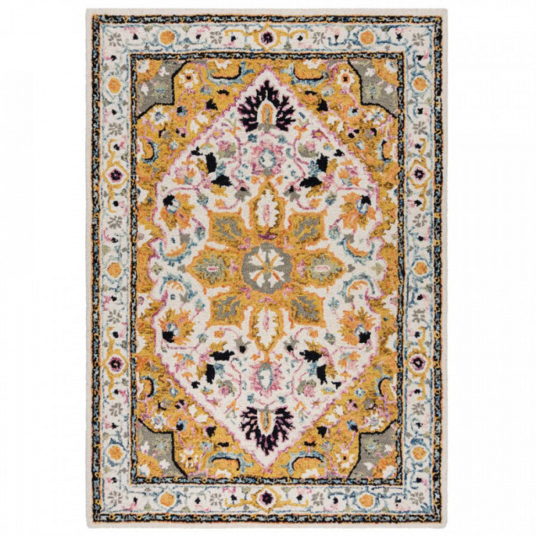 Kusový koberec Wool Loop Dahlia Yellow/Multi č.1