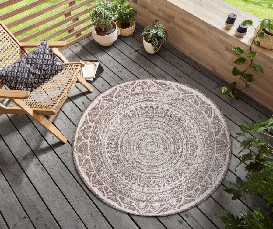 Kusový koberec Twin Supreme 105498 Linen kruh – na ven i na doma č.6